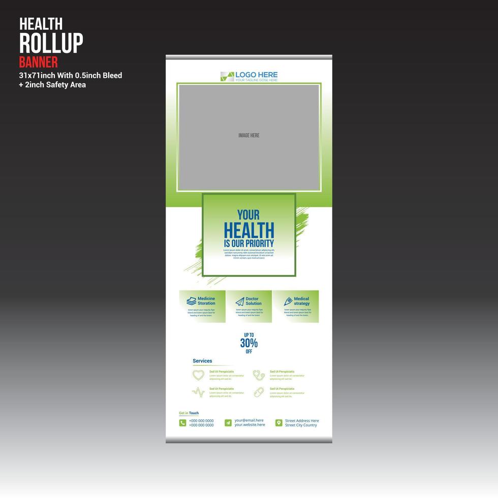 gezondheid vector roll-up banner ontwerp