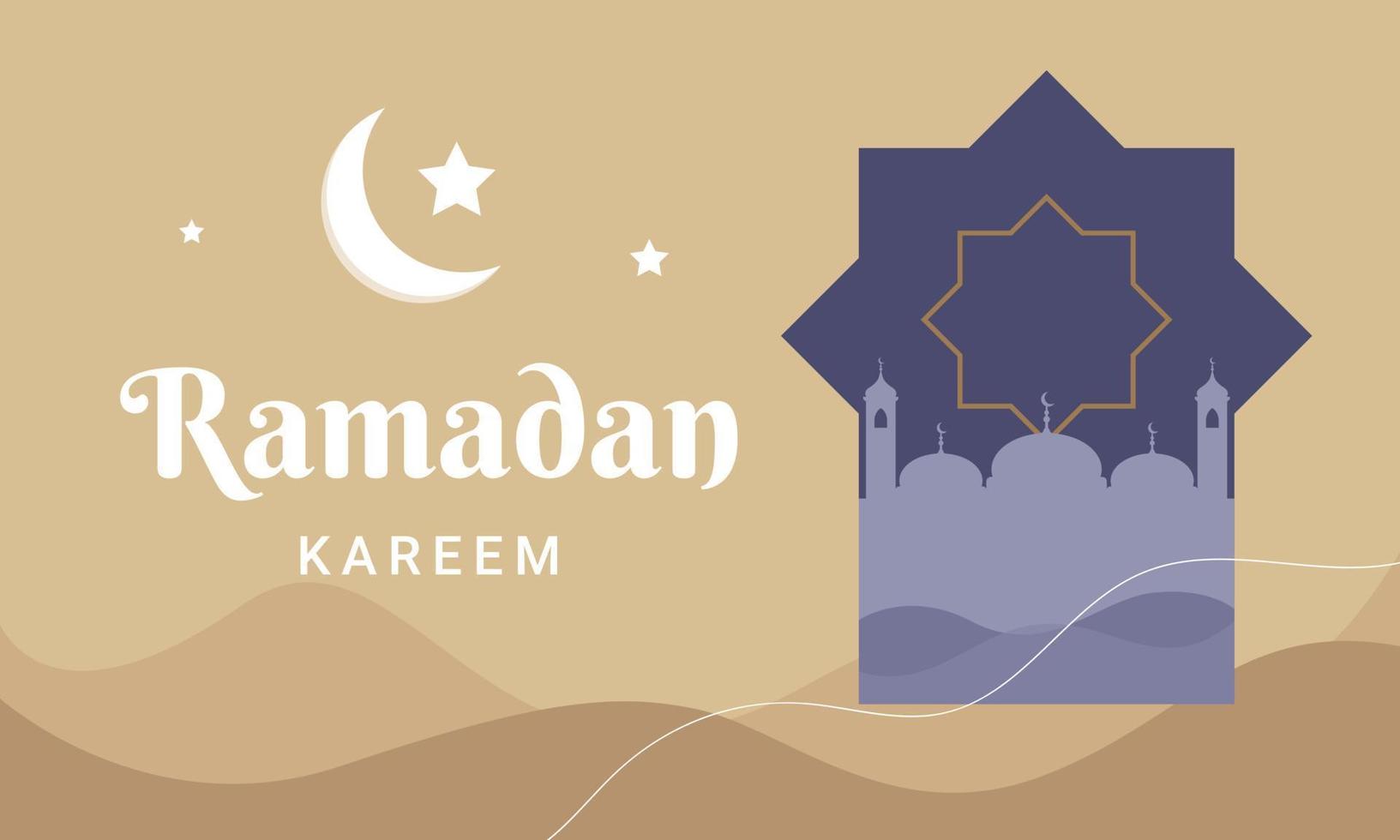 ramadan kareem-wenskaart, sjabloon voor spandoek vector
