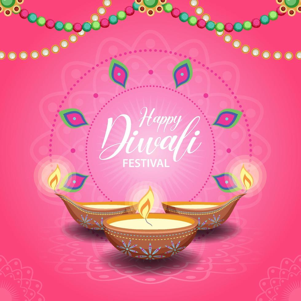 gelukkige diwali Indiase festivalbanner vector