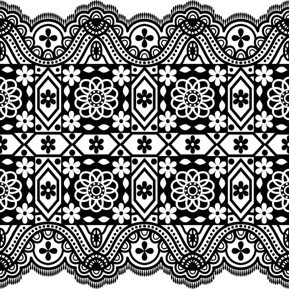 verticale naadloze patroon zwarte kant. vector