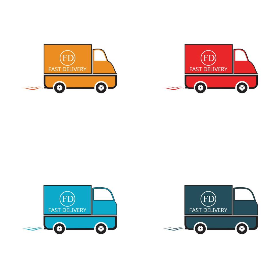 snelle levering vrachtwagen pictogram vectorillustratie vector