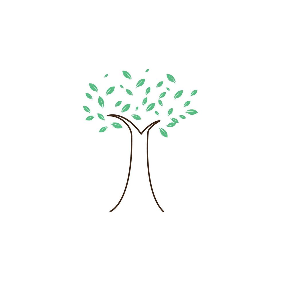 natuur boom en gewei logo concept ontwerpsjabloon vector
