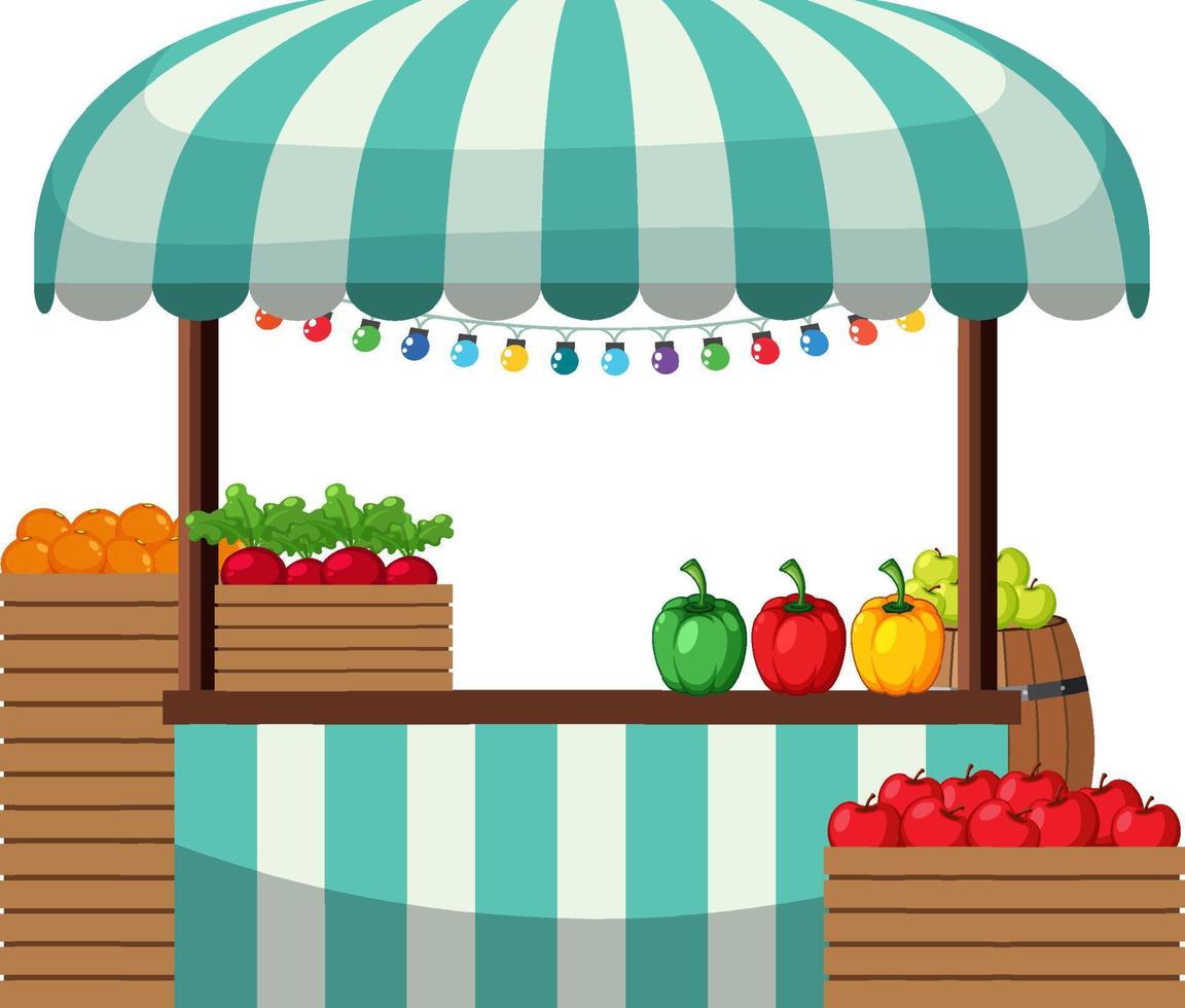 vlooienmarktconcept met fruitwinkel vector