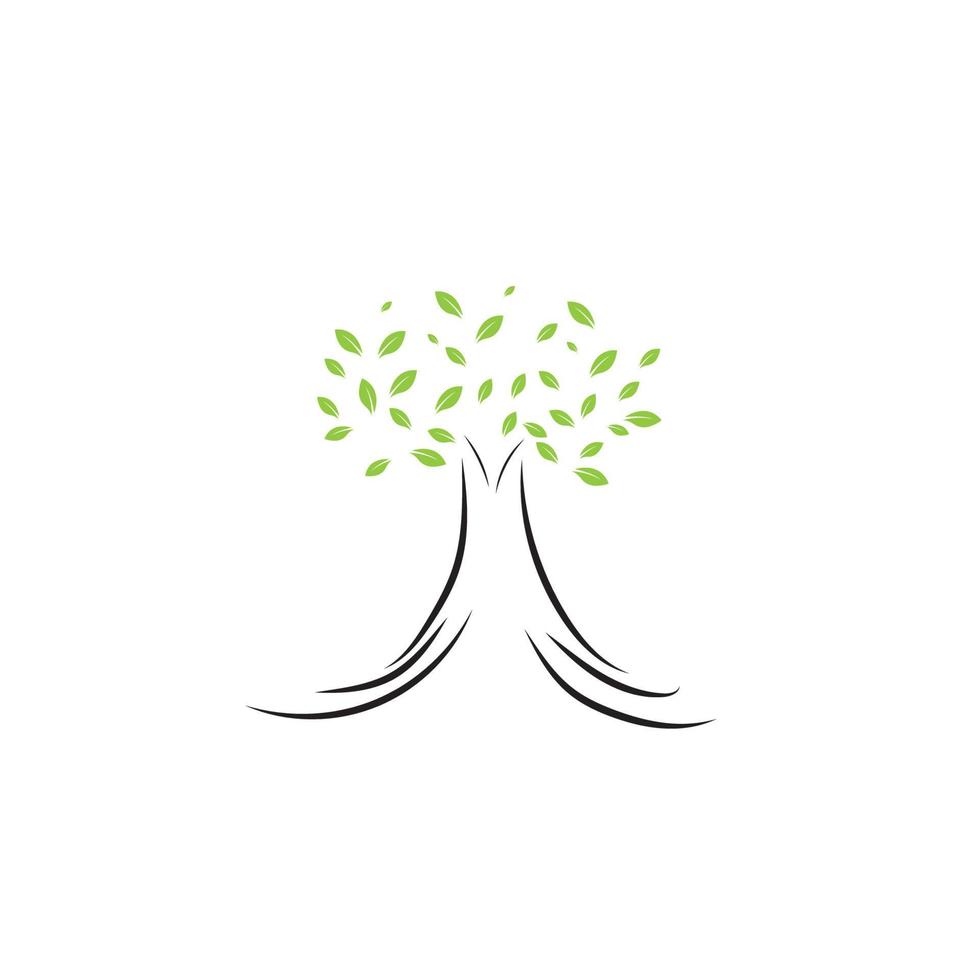 natuur boom en gewei logo concept ontwerpsjabloon vector