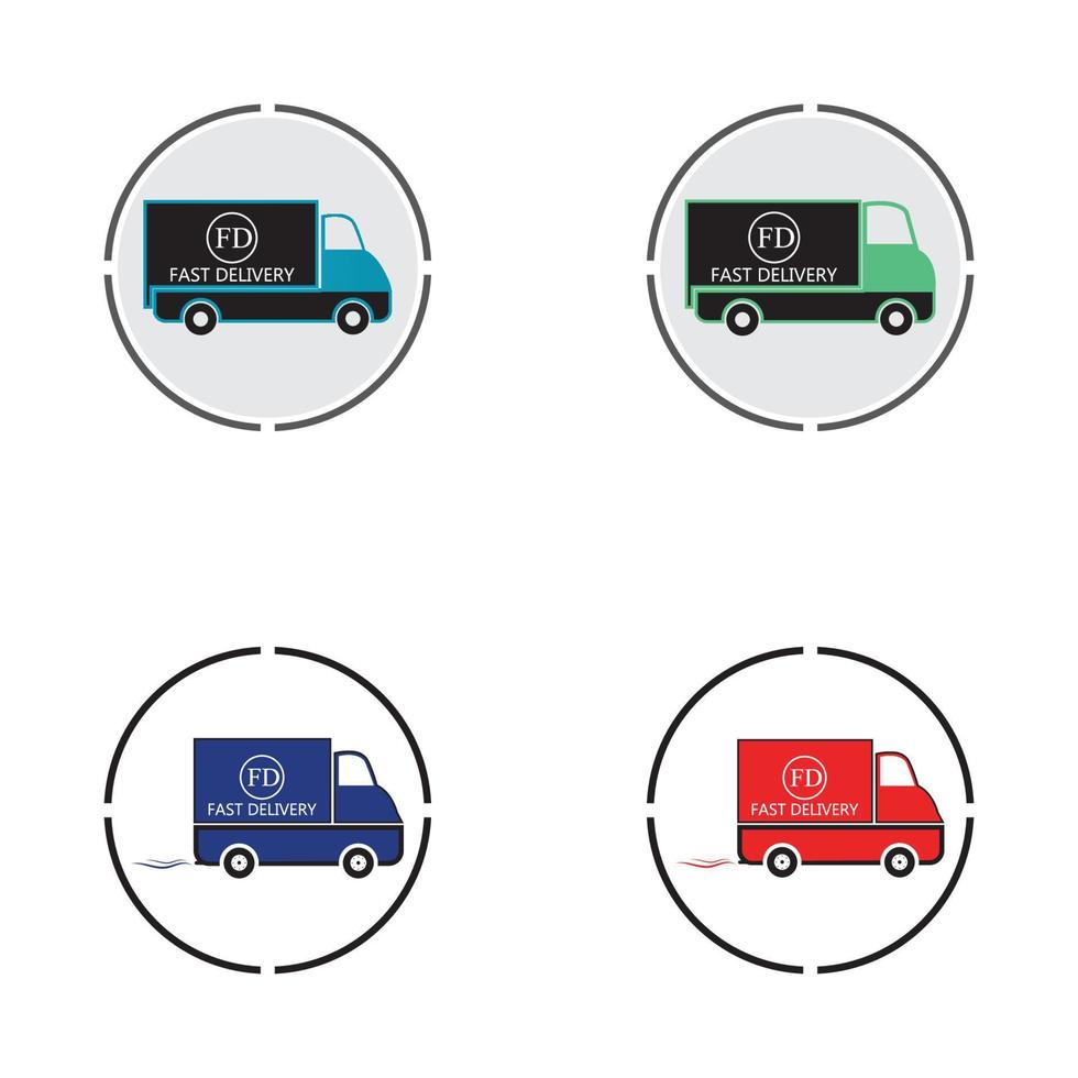 snelle levering vrachtwagen pictogram vectorillustratie vector