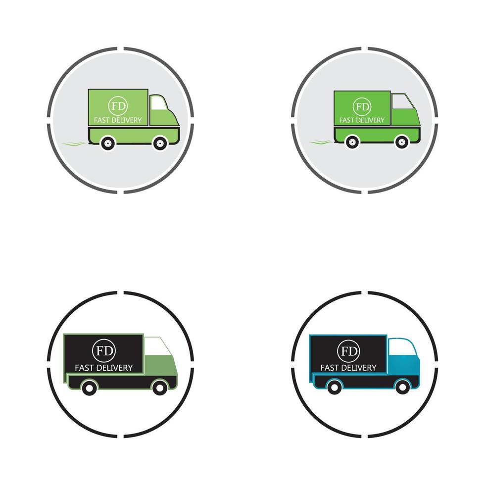 snelle levering vrachtwagen pictogram vectorillustratie vector