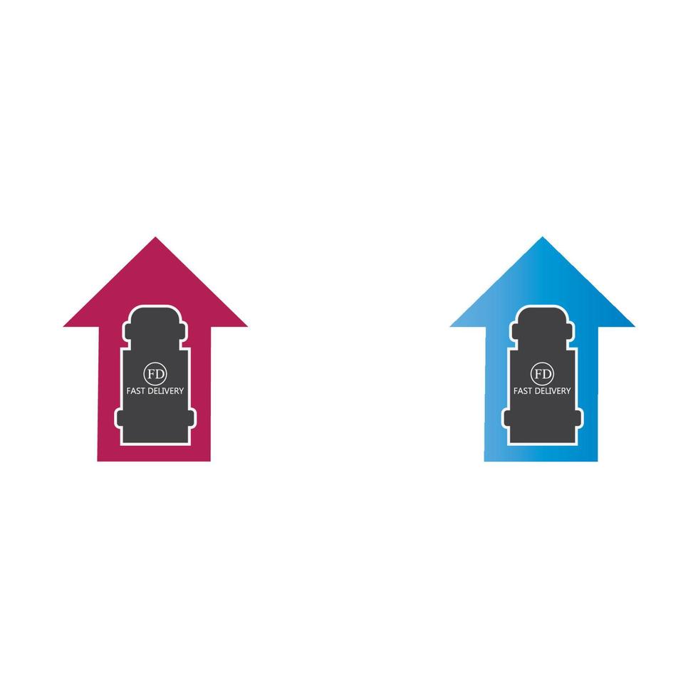 snelle levering vrachtwagen pictogram vectorillustratie vector