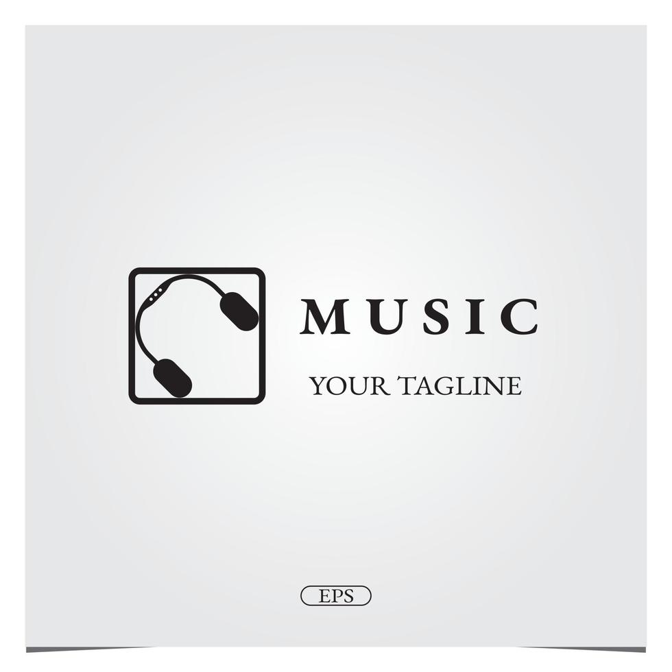 vierkante omtrek muziek logo ontwerp logo premium elegante sjabloon vector eps 10