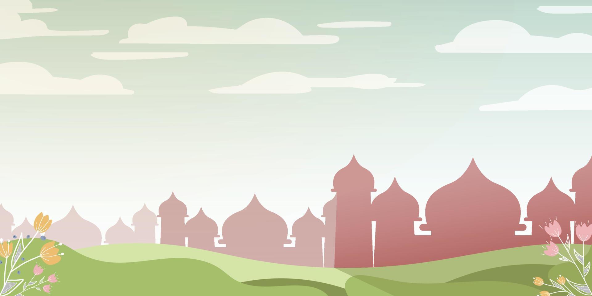 islamitische landschap banner achtergrond afbeelding vector
