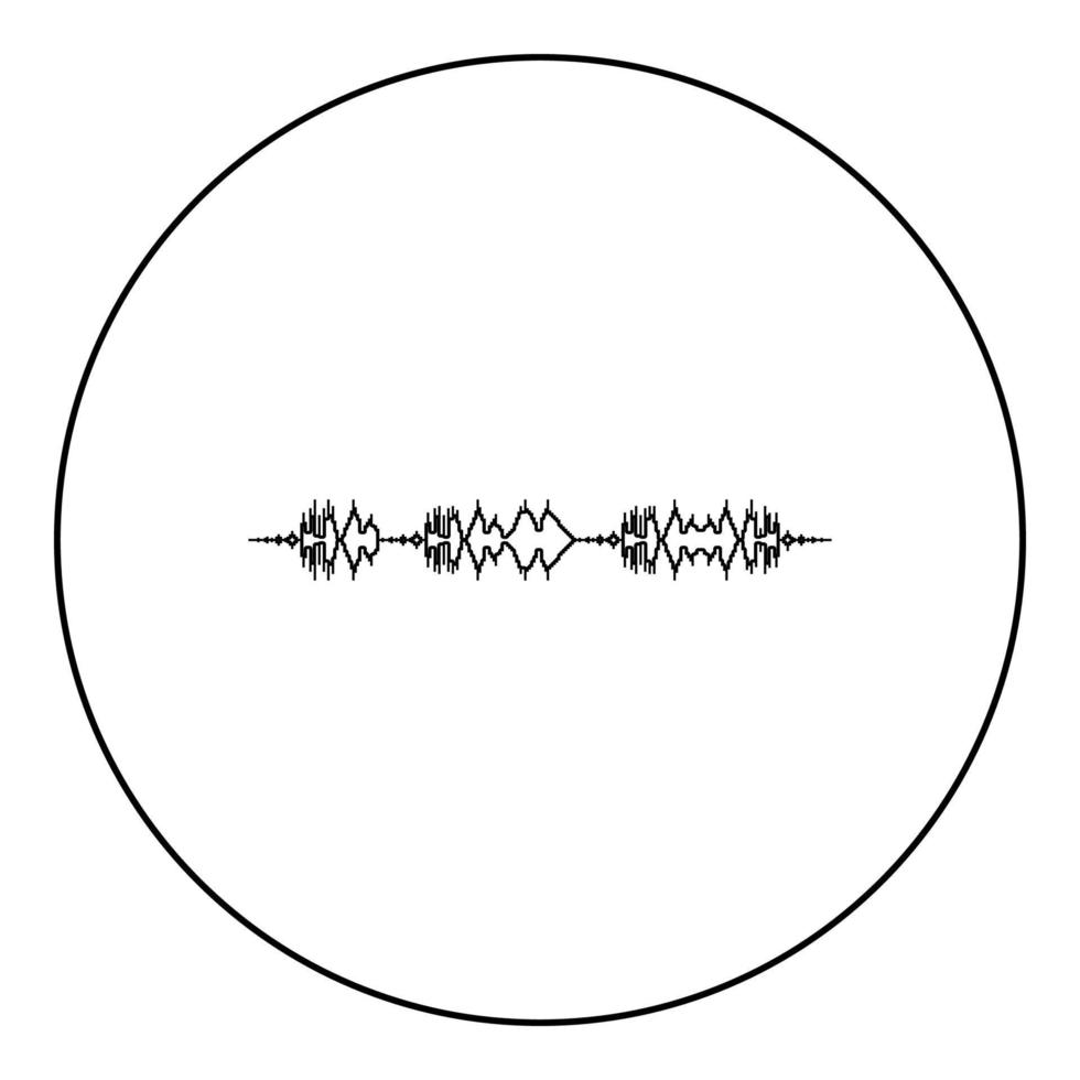 soundtrack puls muziekspeler audiogolf equalizer element zwevend geluidsgolf pictogram zwarte kleur in ronde cirkel vector