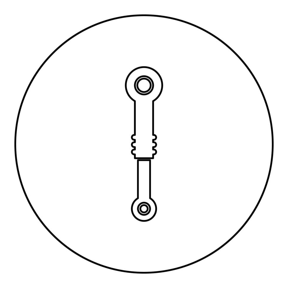 schokdemper schorsing pictogram in cirkel ronde zwarte kleur vector illustratie solide omtrek stijl afbeelding