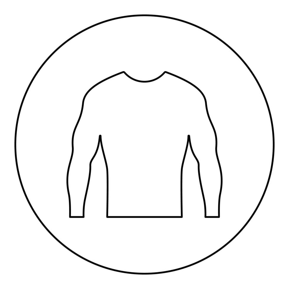 Rushguard Rashguard pictogram in cirkel ronde zwarte kleur vector illustratie afbeelding overzicht contour lijn dunne stijl