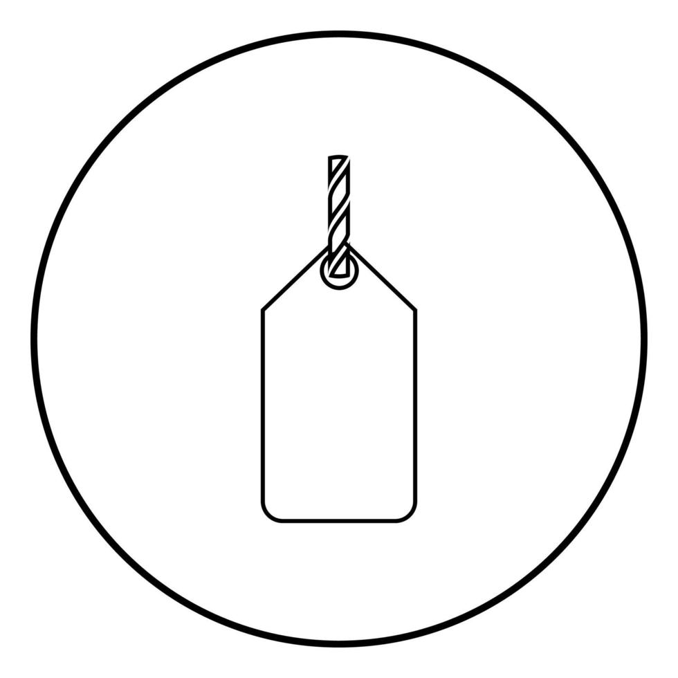 label op het touw pictogram zwarte kleur vector illustratie eenvoudige afbeelding