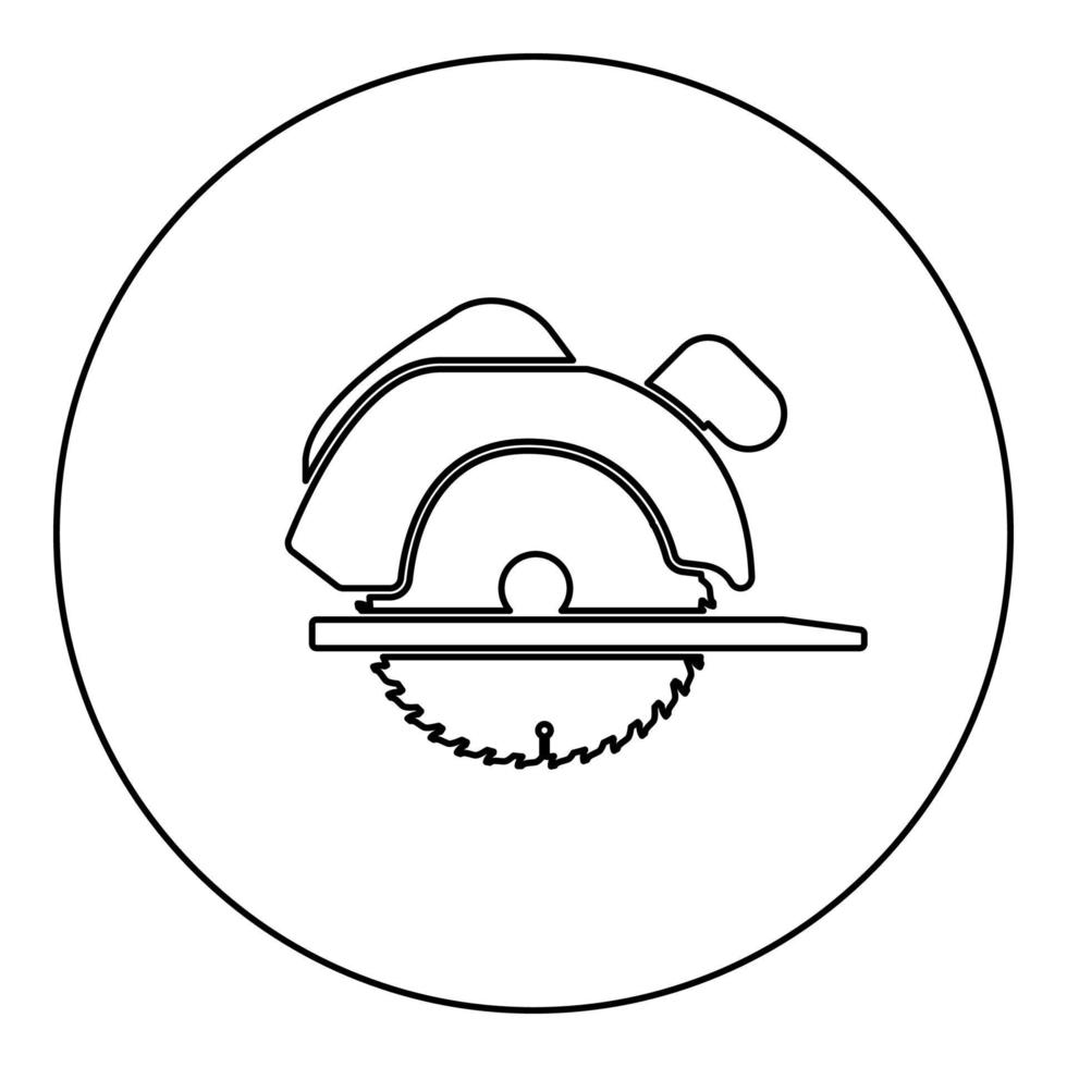 handmatige cirkelzaagpictogram zwarte kleur in ronde cirkel vector