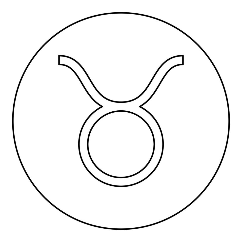 taurus symboolpictogram zwarte kleur in ronde cirkel vector