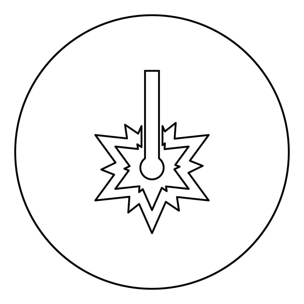 laser werken laser lijn vonk lassen symbool gravure concept lasergravure burst knippen pictogram in cirkel rond overzicht zwarte kleur vector illustratie vlakke stijl afbeelding