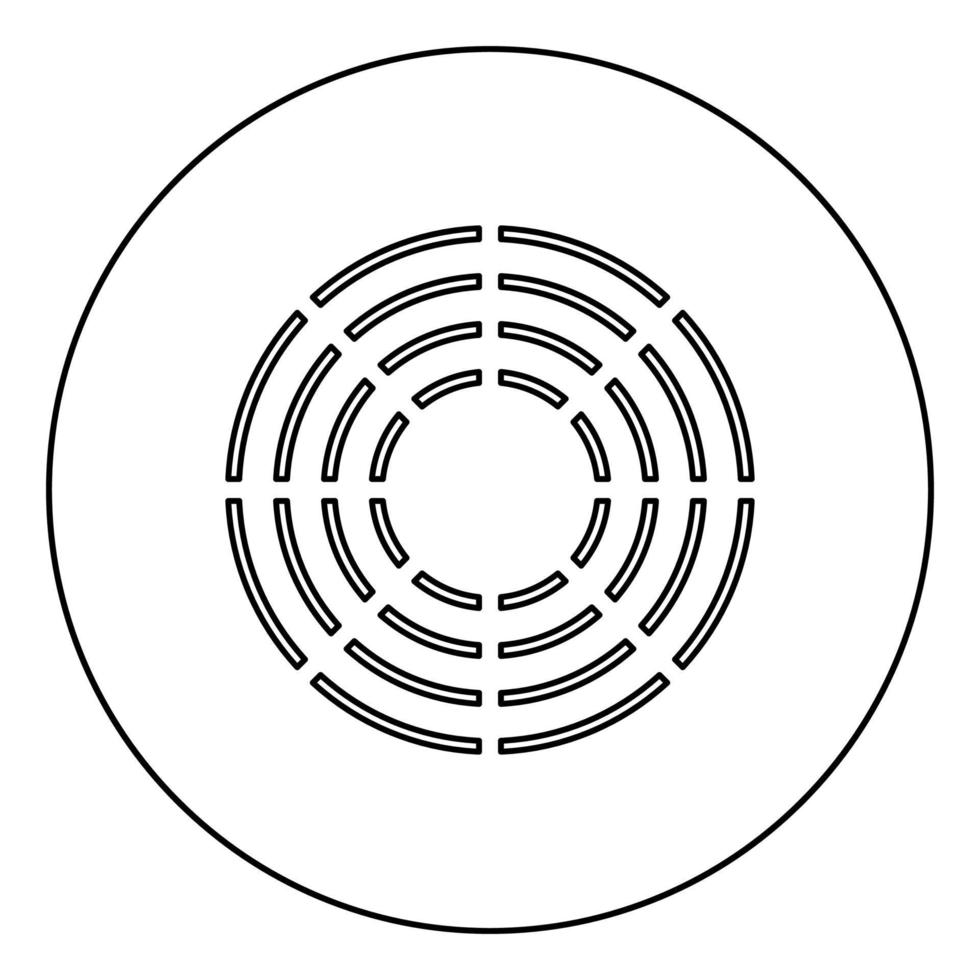 keramische kachel symbool type kookoppervlakken teken gebruiksvoorwerp paneel bestemmingspictogram in cirkel ronde overzicht zwarte kleur vector illustratie vlakke stijl afbeelding