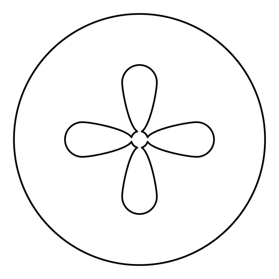 bloemblaadje kruis kruis monogram religieuze kruis pictogram in cirkel ronde overzicht zwarte kleur vector illustratie vlakke stijl afbeelding