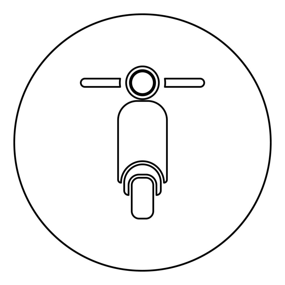 scooter motorfiets motobike levering concept bromfiets verzending pictogram in cirkel ronde overzicht zwarte kleur vector illustratie vlakke stijl afbeelding