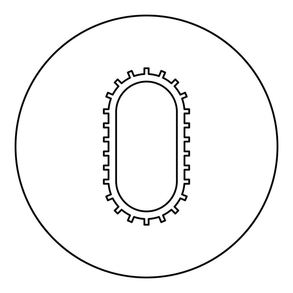 riem voor motor wasmachine cambelt schietloze riem pictogram in cirkel ronde zwarte kleur vector illustratie solide omtrek stijl afbeelding