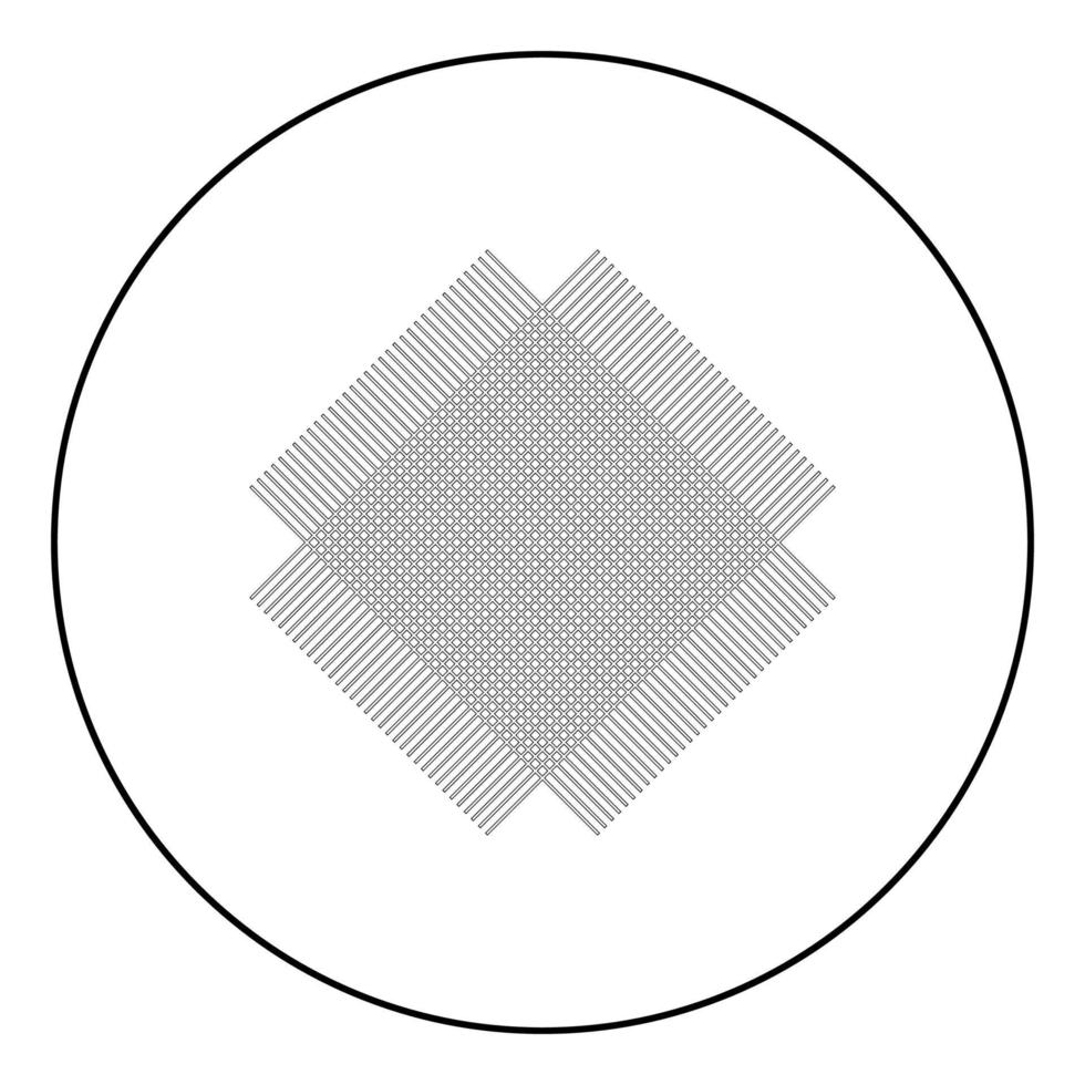 raster van lijnen symbool van stof pictogram in cirkel ronde overzicht zwarte kleur vector illustratie vlakke stijl afbeelding