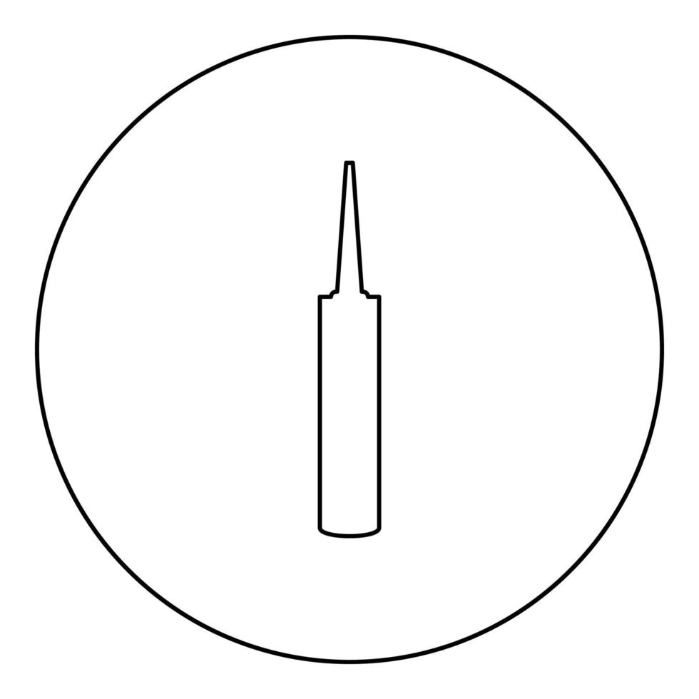 afdichtmiddel siliconen polyurethaanschuim pictogram in cirkel ronde zwarte kleur vector illustratie solide omtrek stijl afbeelding