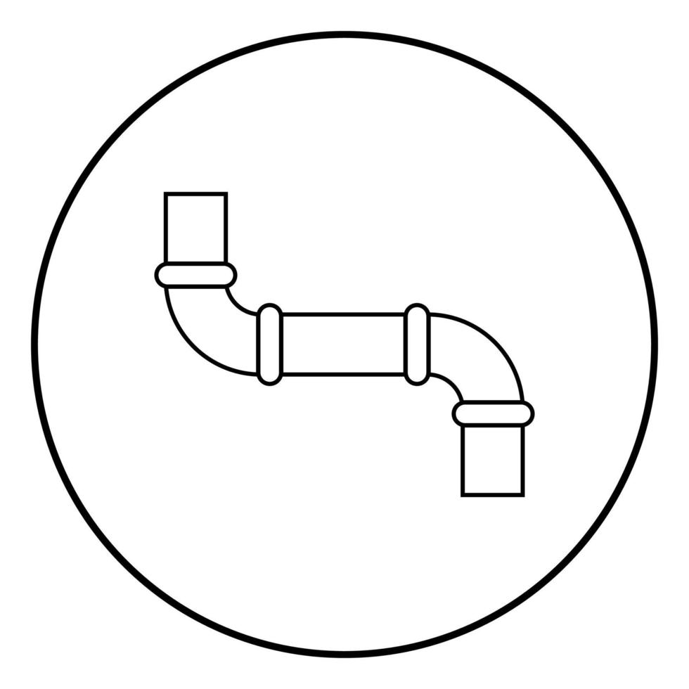 pijppictogram zwarte kleur in cirkel rond vector