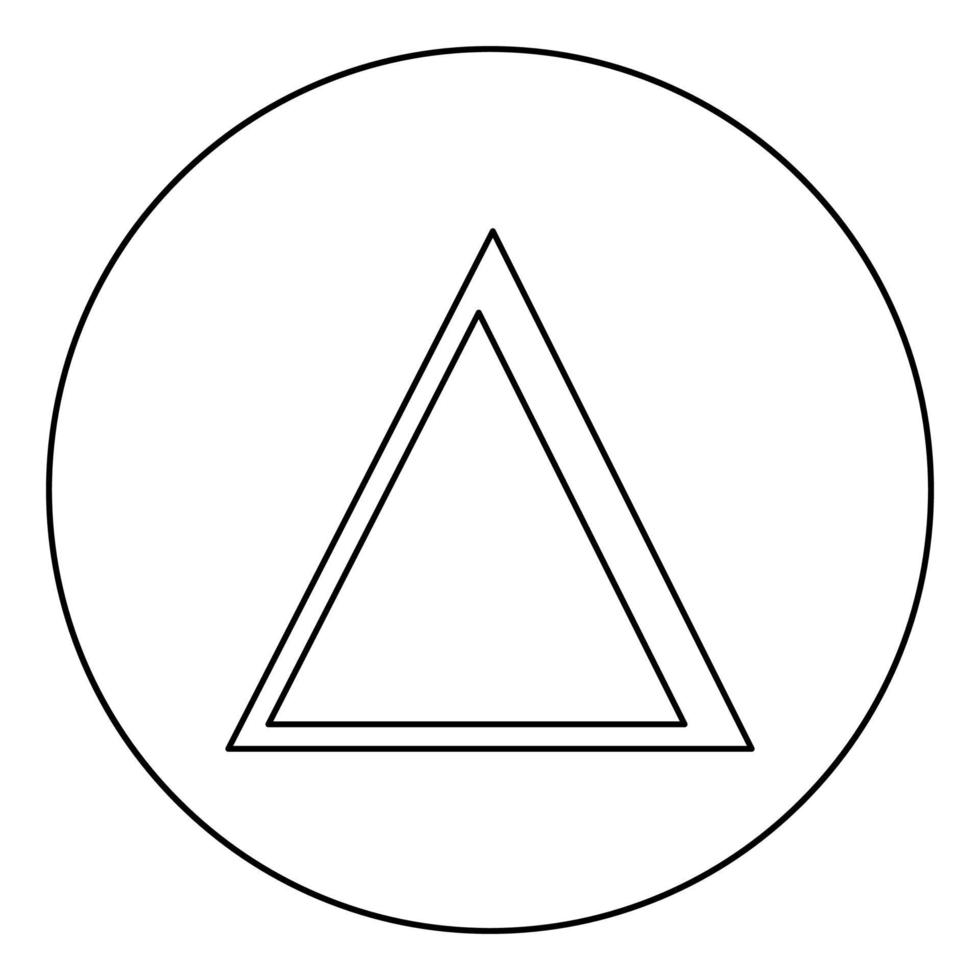delta grieks symbool hoofdletter hoofdletter lettertype pictogram in cirkel ronde omtrek zwarte kleur vector illustratie vlakke stijl afbeelding