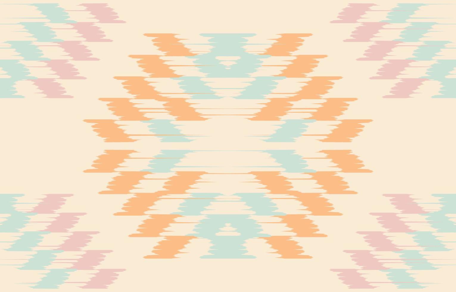 Azteekse motief etnische ikat kunst. het naadloze Azteekse pastelpatroon in tribal, folkborduurwerk, mexicaanse, oezbeekse stijl. Marokkaanse geometrische kunst ornament print getextureerde ontwerp voor tapijt, stof. vector