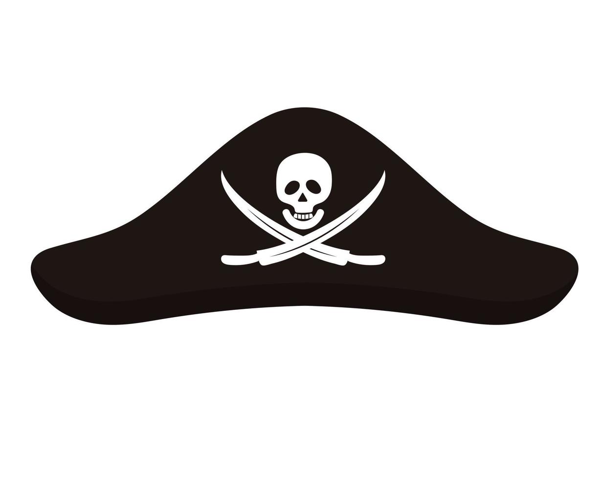 piratenhoed met doodshoofd en kruissabels. vector