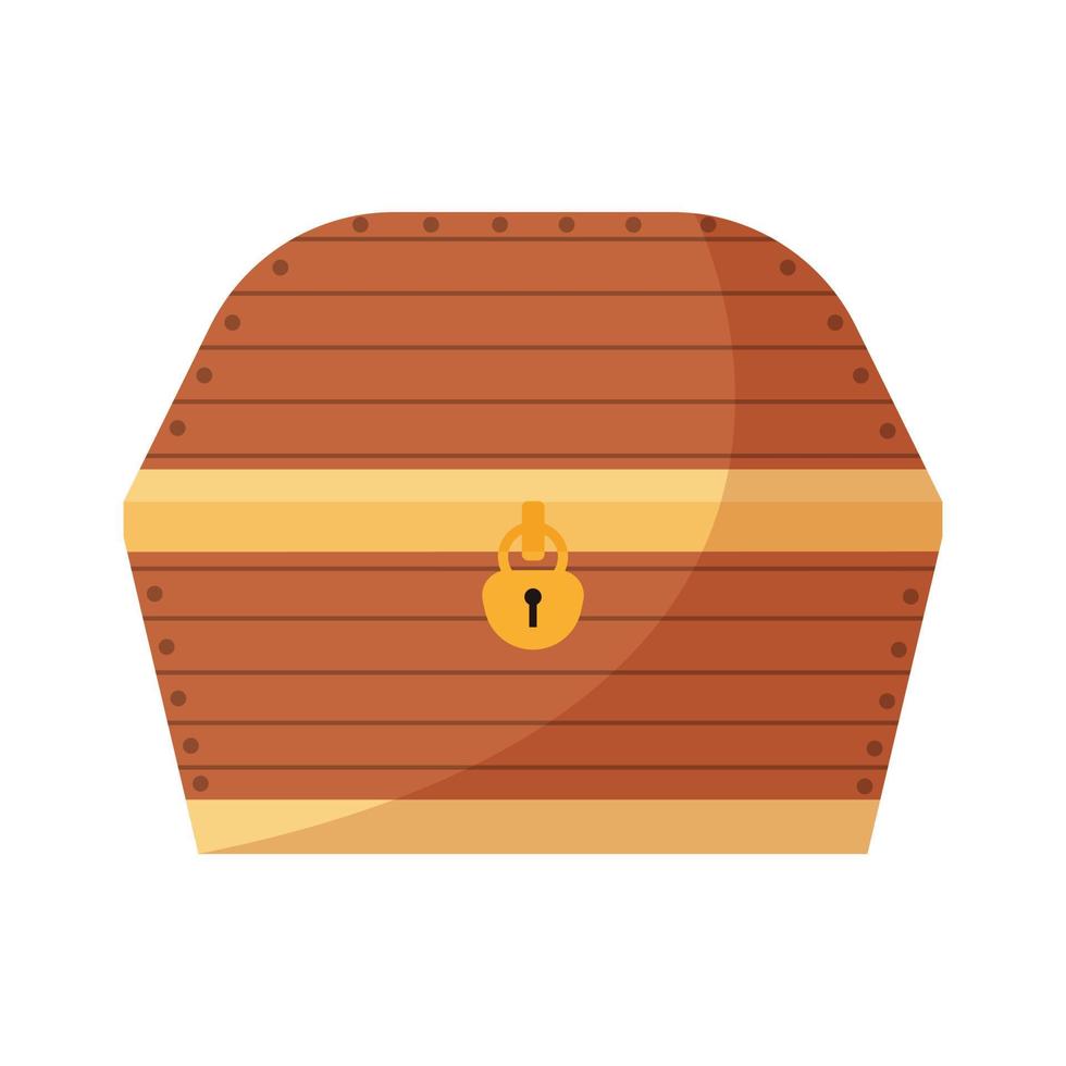 oude houten kist met een slot. piraten schatkist. vector
