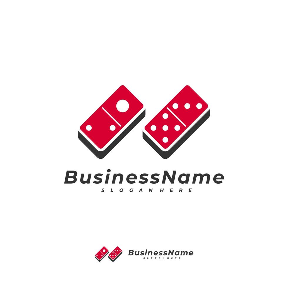 domino kaart logo vector sjabloon, creatieve domino logo ontwerpconcepten
