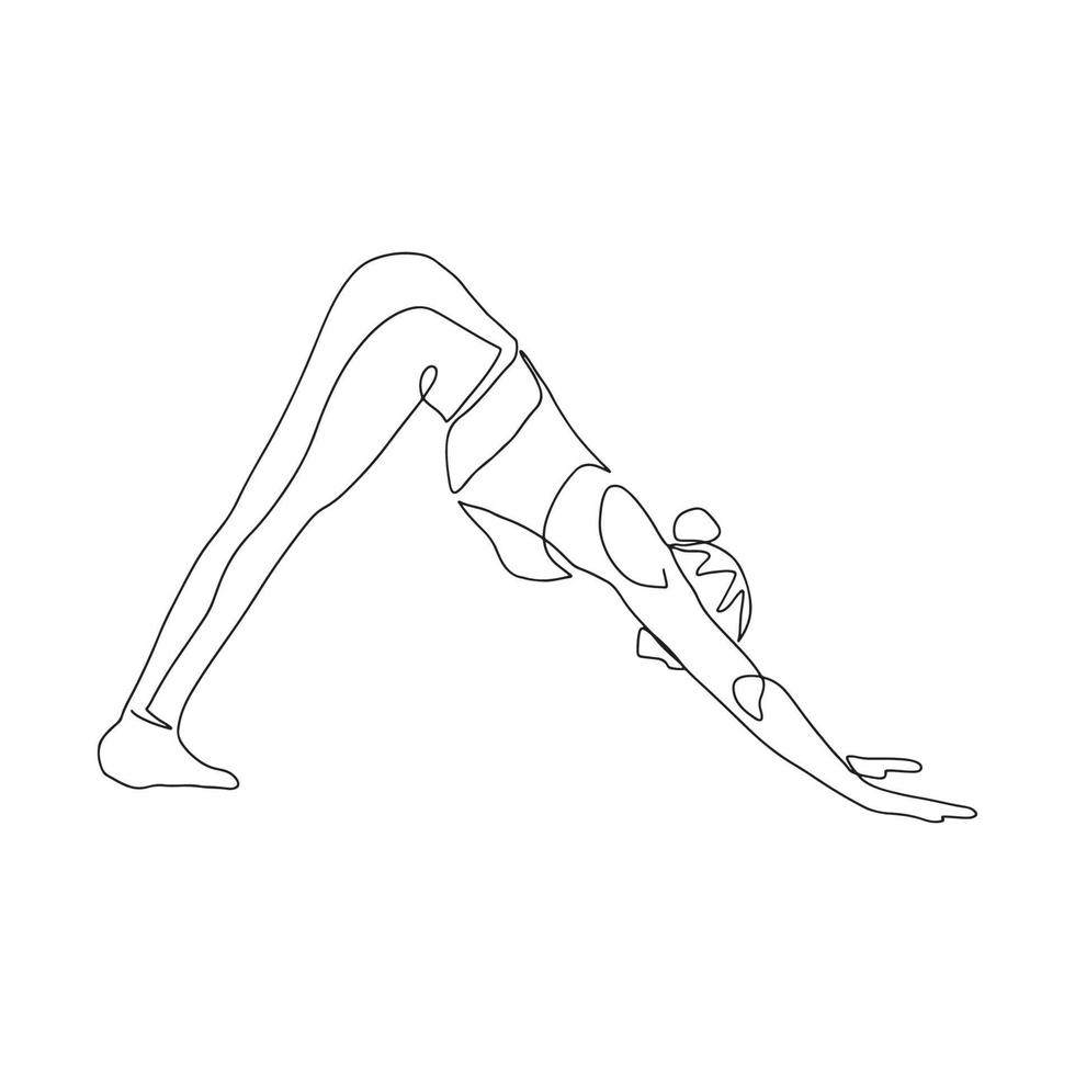 doorlopende lijntekening van een vrouw fitness yoga concept vector gezondheid illustratie. het is internationale yogadag.