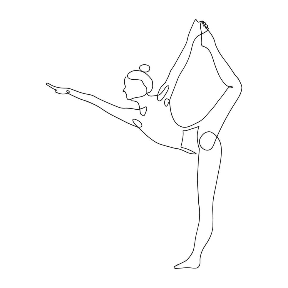 doorlopende lijntekening van een vrouw fitness yoga concept vector gezondheid illustratie. het is internationale yogadag.