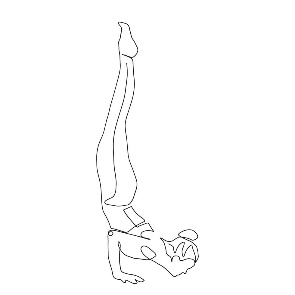 doorlopende lijntekening van een vrouw fitness yoga concept vector gezondheid illustratie. het is internationale yogadag.