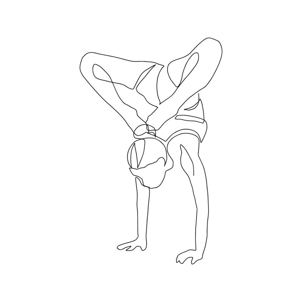 doorlopende lijntekening van een vrouw fitness yoga concept vector gezondheid illustratie. het is internationale yogadag.