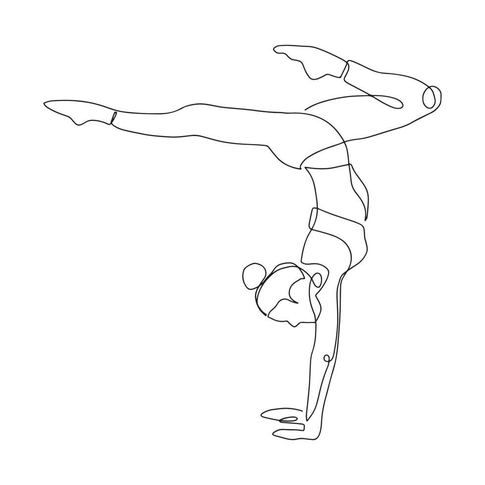 doorlopende lijntekening van een vrouw fitness yoga concept vector gezondheid illustratie. het is internationale yogadag.