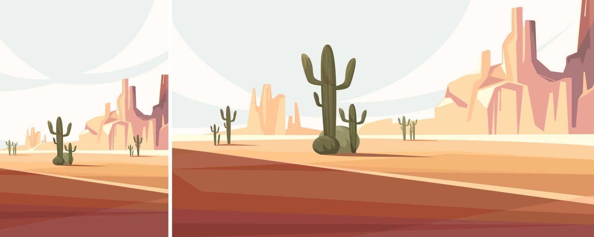 woestijnlandschap van arizona. natuurlandschap in verschillende formaten. vector