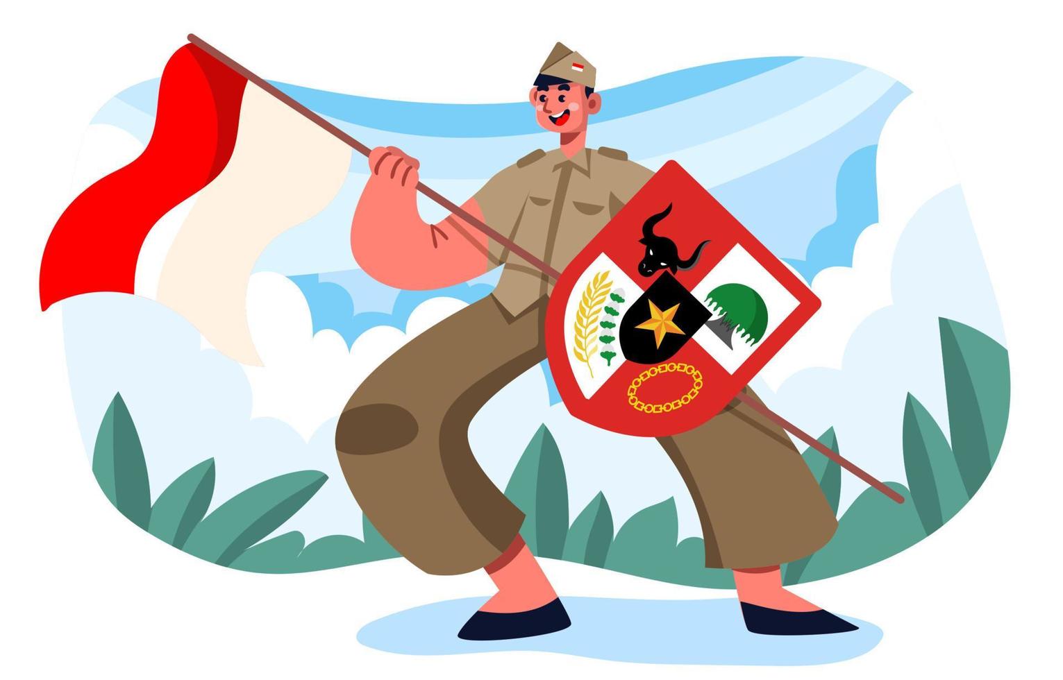 geest van pancasila indonesië vlag concept vector