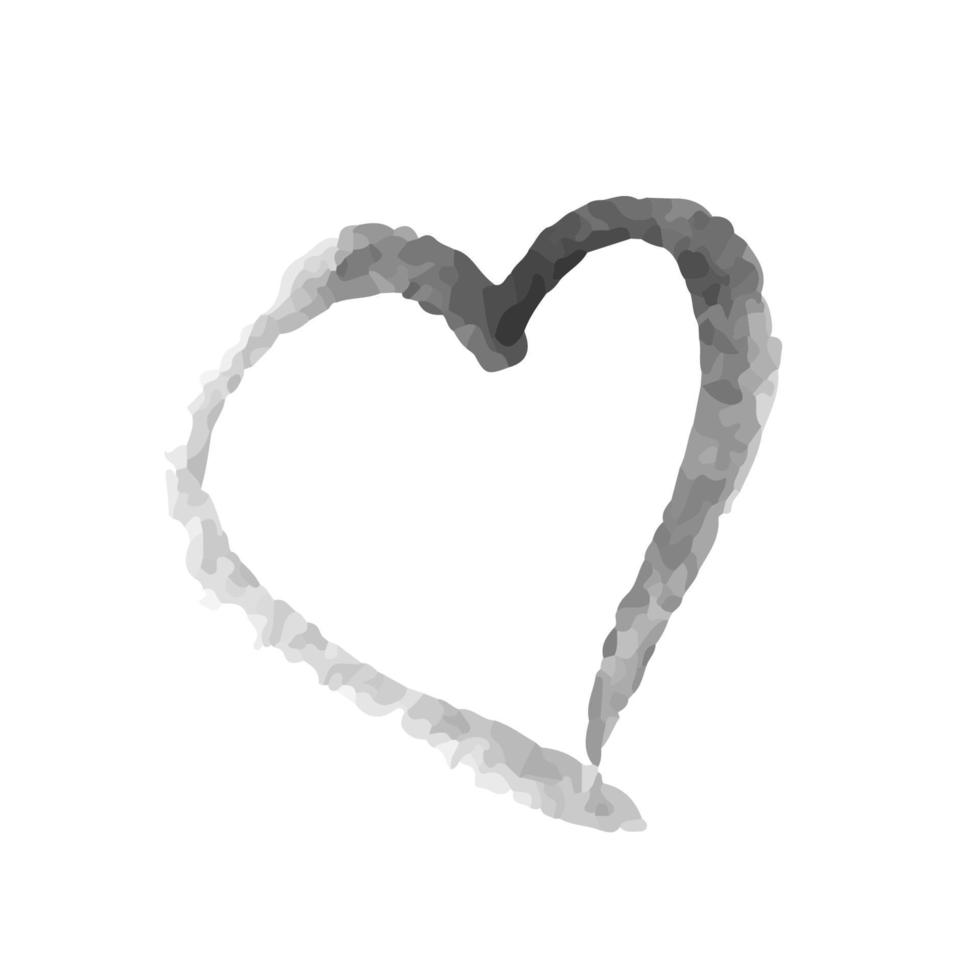 hand getekend hart. getextureerde halftone penseelstreek. grunge hart vorm geschilderd in aquarel. Valentijnsdag teken. liefde symbool. gemakkelijk te bewerken vectorelement van ontwerp. vector