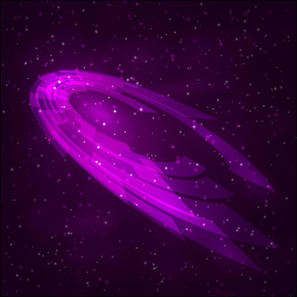 ruimte gloeiende sterren kosmische achtergrond. paarse futuristische abstracte achtergrond. wetenschappelijk begrip. universum vectorillustratie. eenvoudig te bewerken ontwerpsjabloon voor uw projecten. vector