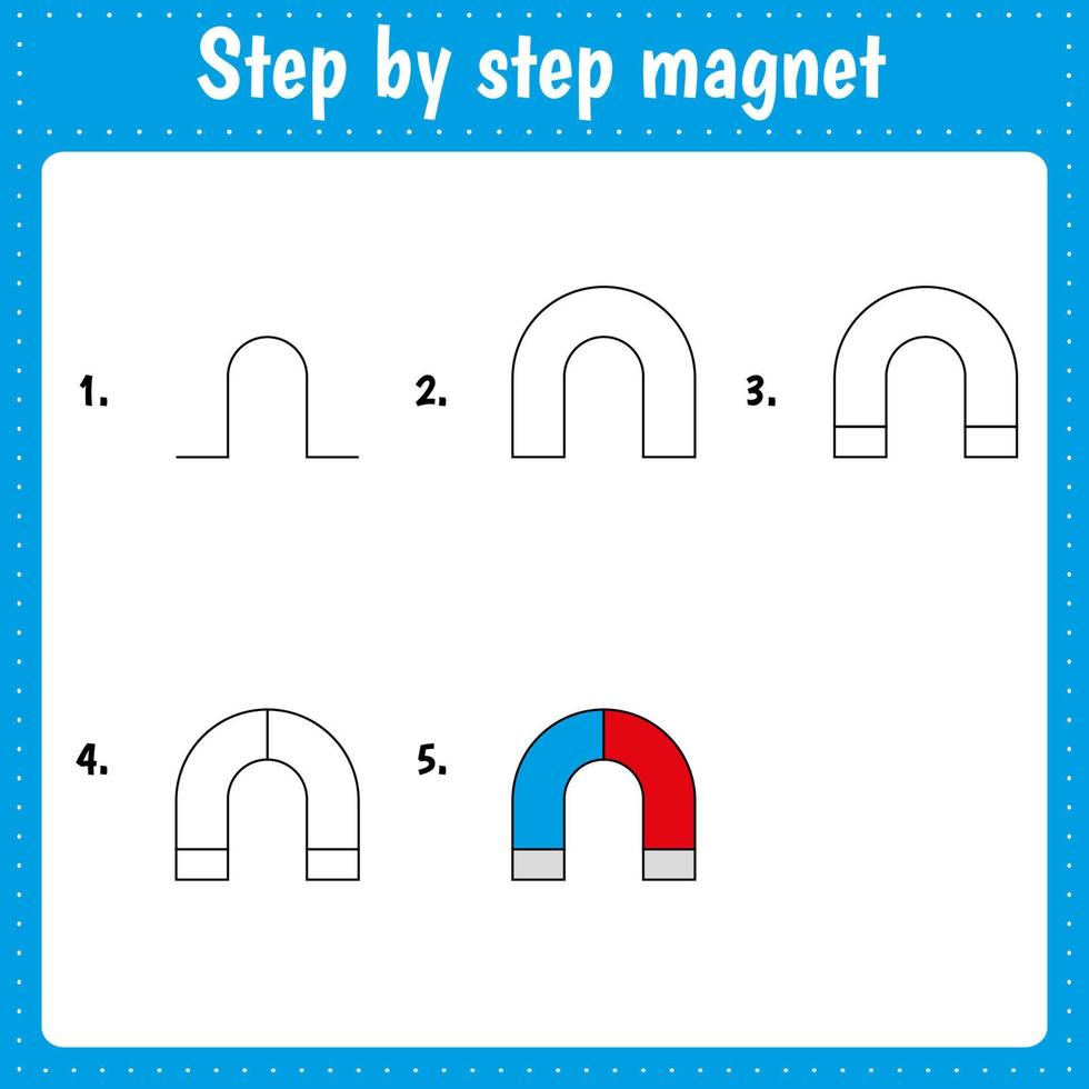 hoe teken je een magneet. vector