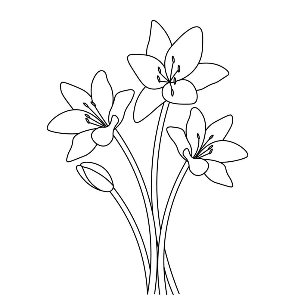silhouet hand getekende bloesem bloem van natuurlijke achtergrond afbeelding vector