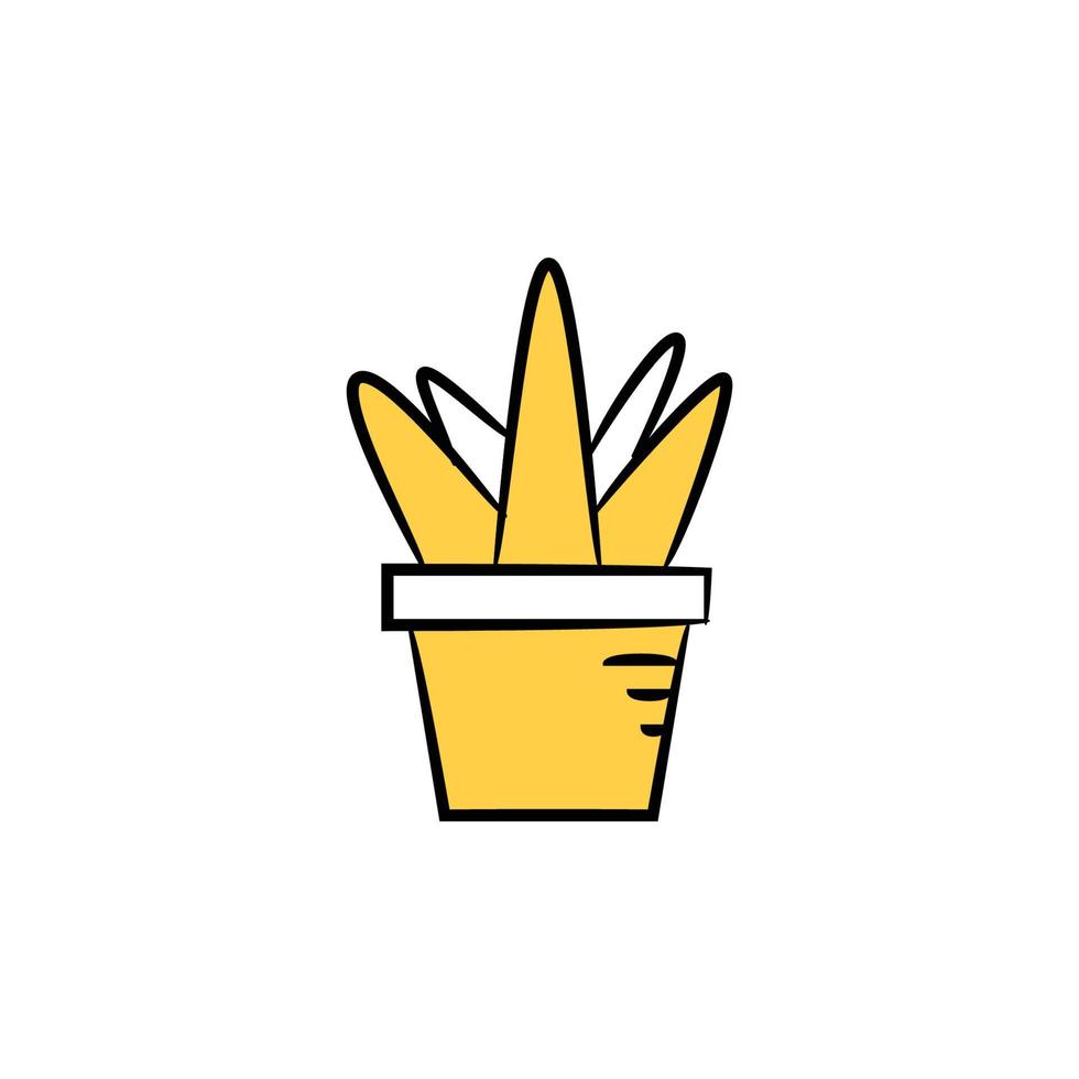 plant pot pictogram gele thema illustratie vector