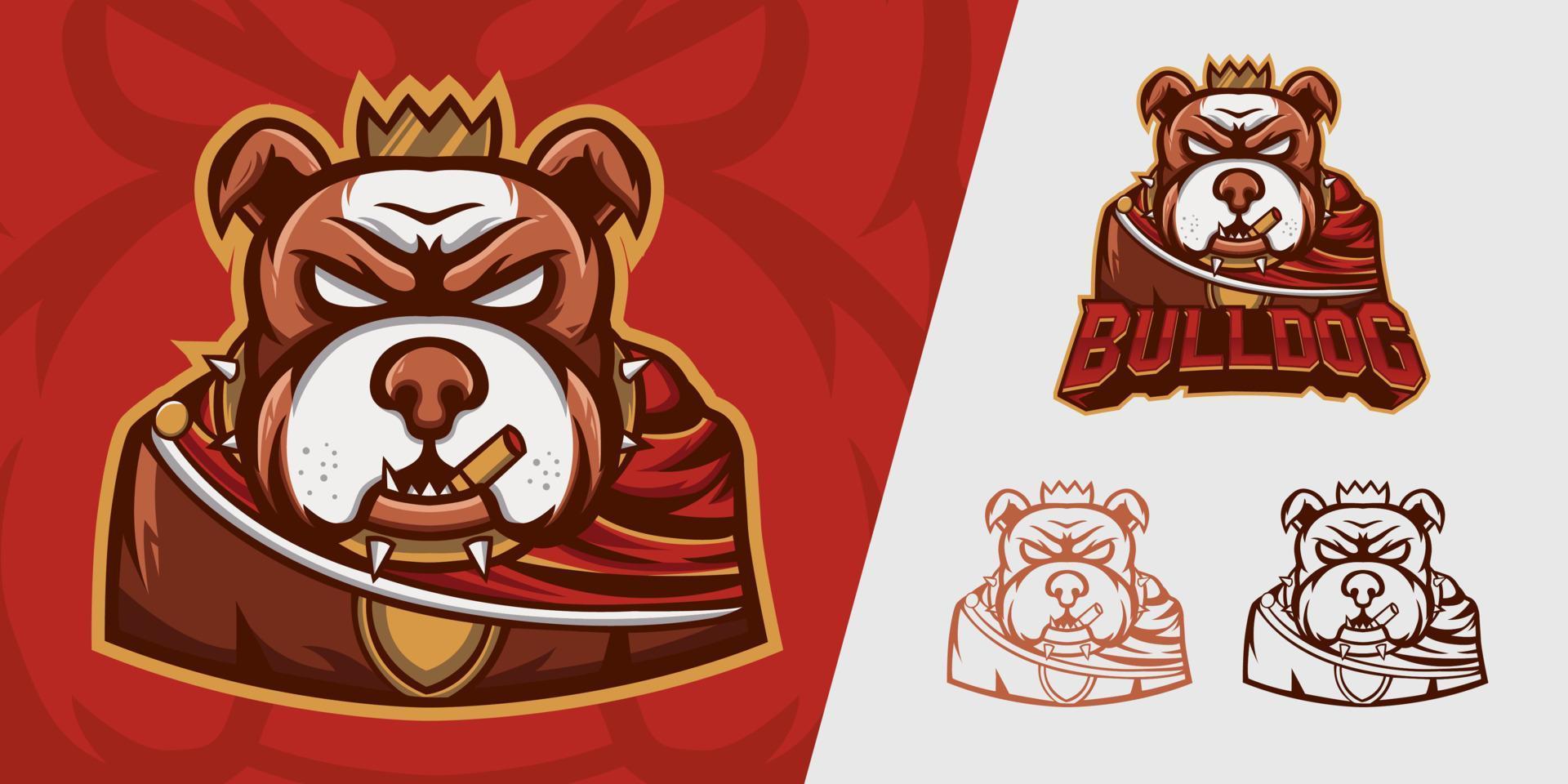 set van bulldog logo sport vector