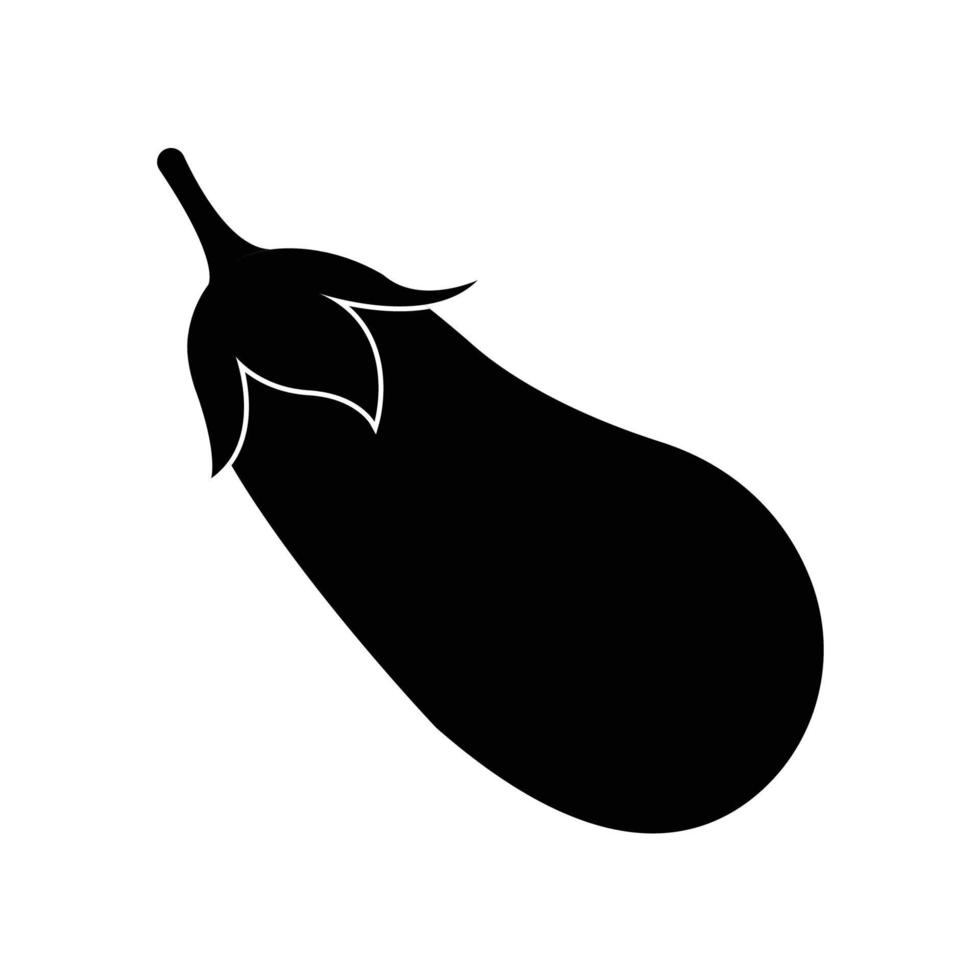 aubergine zwart-wit pictogram. silhouet ontwerpelement op geïsoleerde witte achtergrond vector