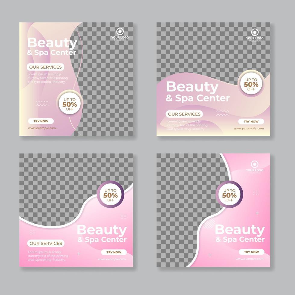 beauty en spa promotie social media post vector