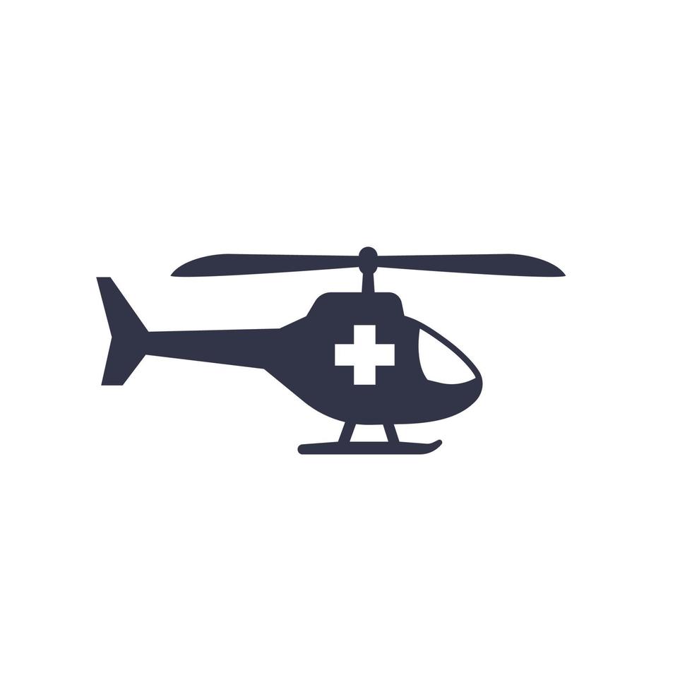 luchtambulance, medisch helikopterpictogram op wit vector