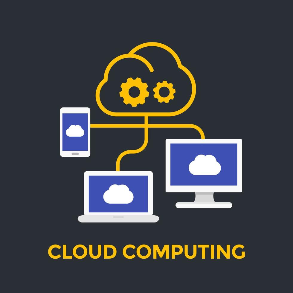 cloud computing-technologieën vector illustratie