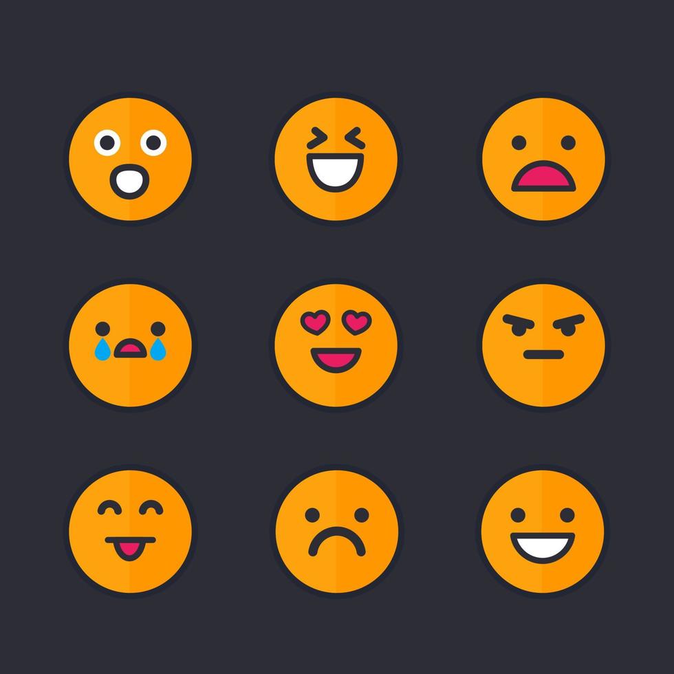 emoticons, emoji-set vector